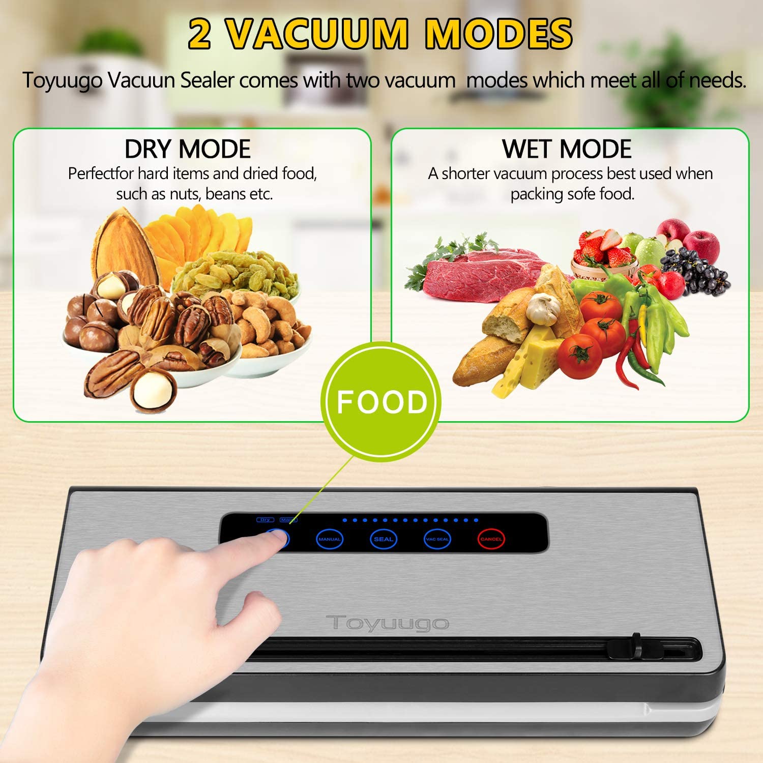 Toyuugo 3 in 1 Automatic/Manual Food Vacuum Sealer Machine incl. Roll